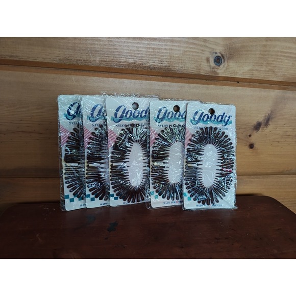 Goody Accessories - Lot of 5 Sealed Vintage 80s Goody Adjustable Nylon Flexible Hair Comb 1059 Brown